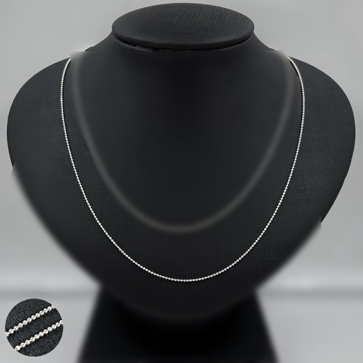 0062074 - CORRENTE PRATA BOLINHAS 70 CM