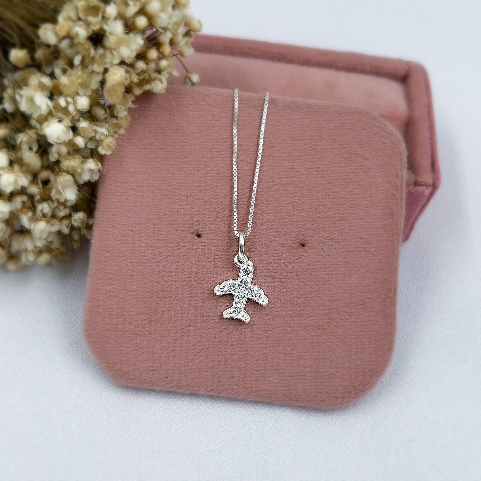 0065938 - PINGENTE PRATA AVIAO ZIRCONIAS