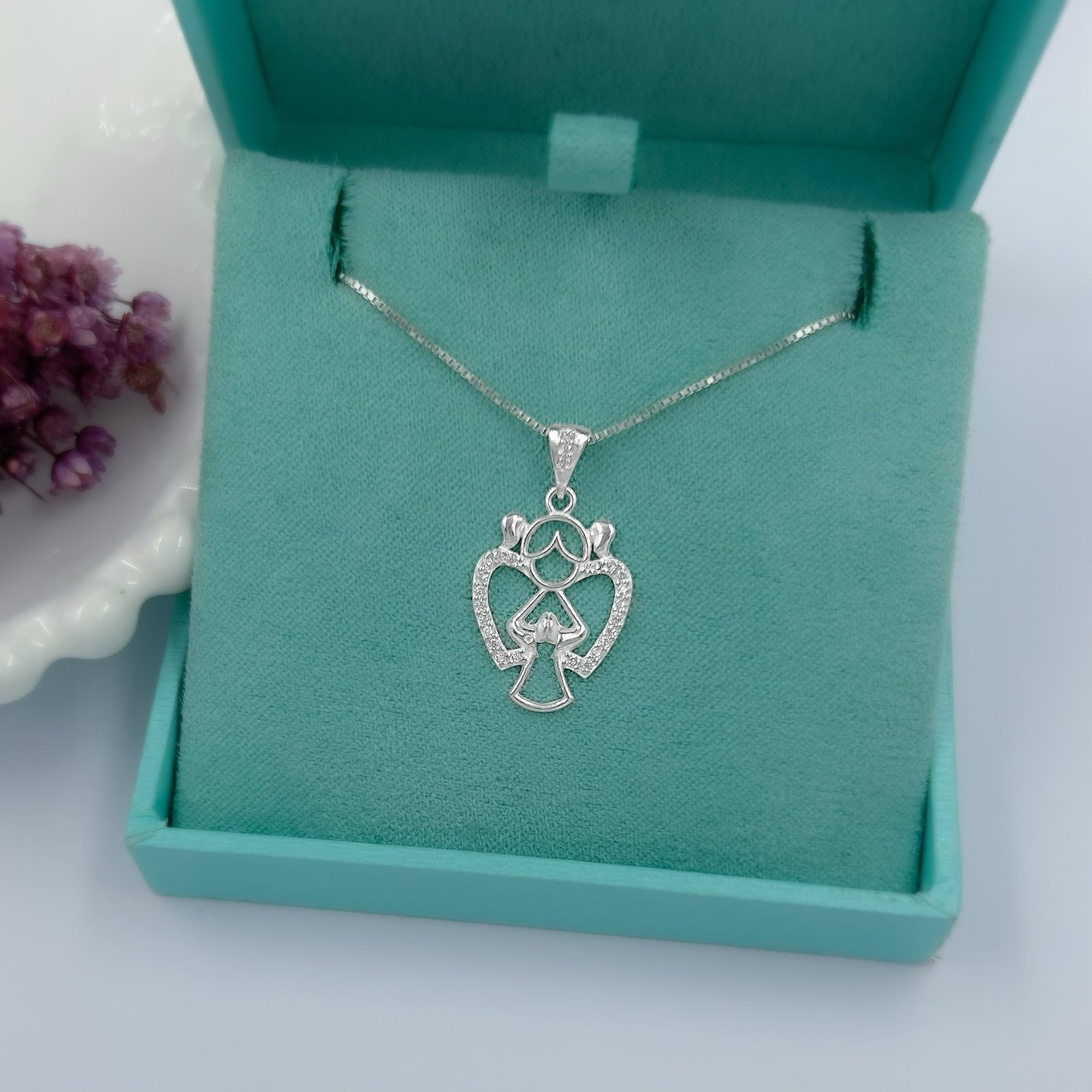 0066172 - PINGENTE PRATA ANJINHO VAZADO ZIRCONIAS